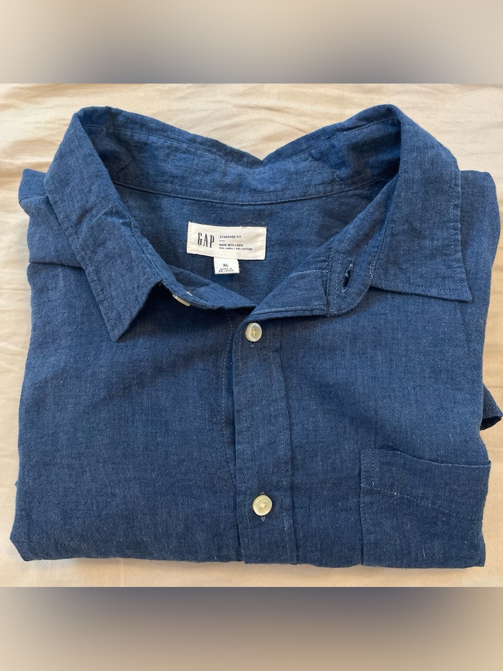 GAP Men's Indigo Blue Casual Button-Down Shirt